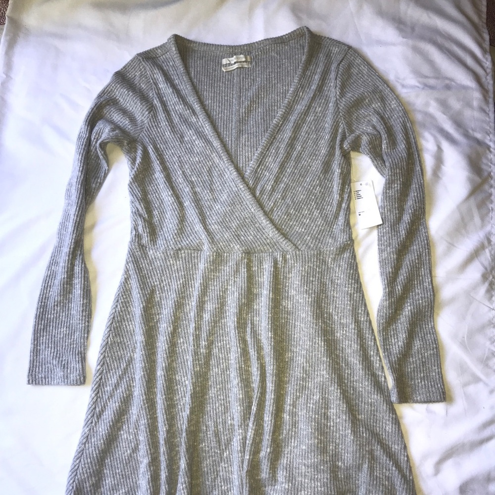 Ribbed, V-neck Dress